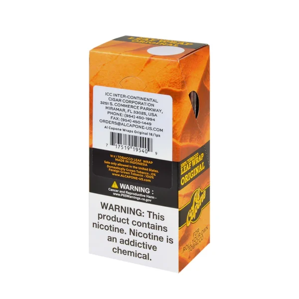 Al Capone Tobacco Leaf Wrap Pack of 18ct Original - Image 4